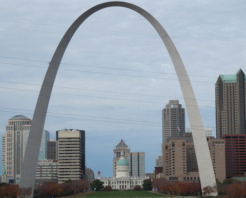 St. Louis riverfront and Arch